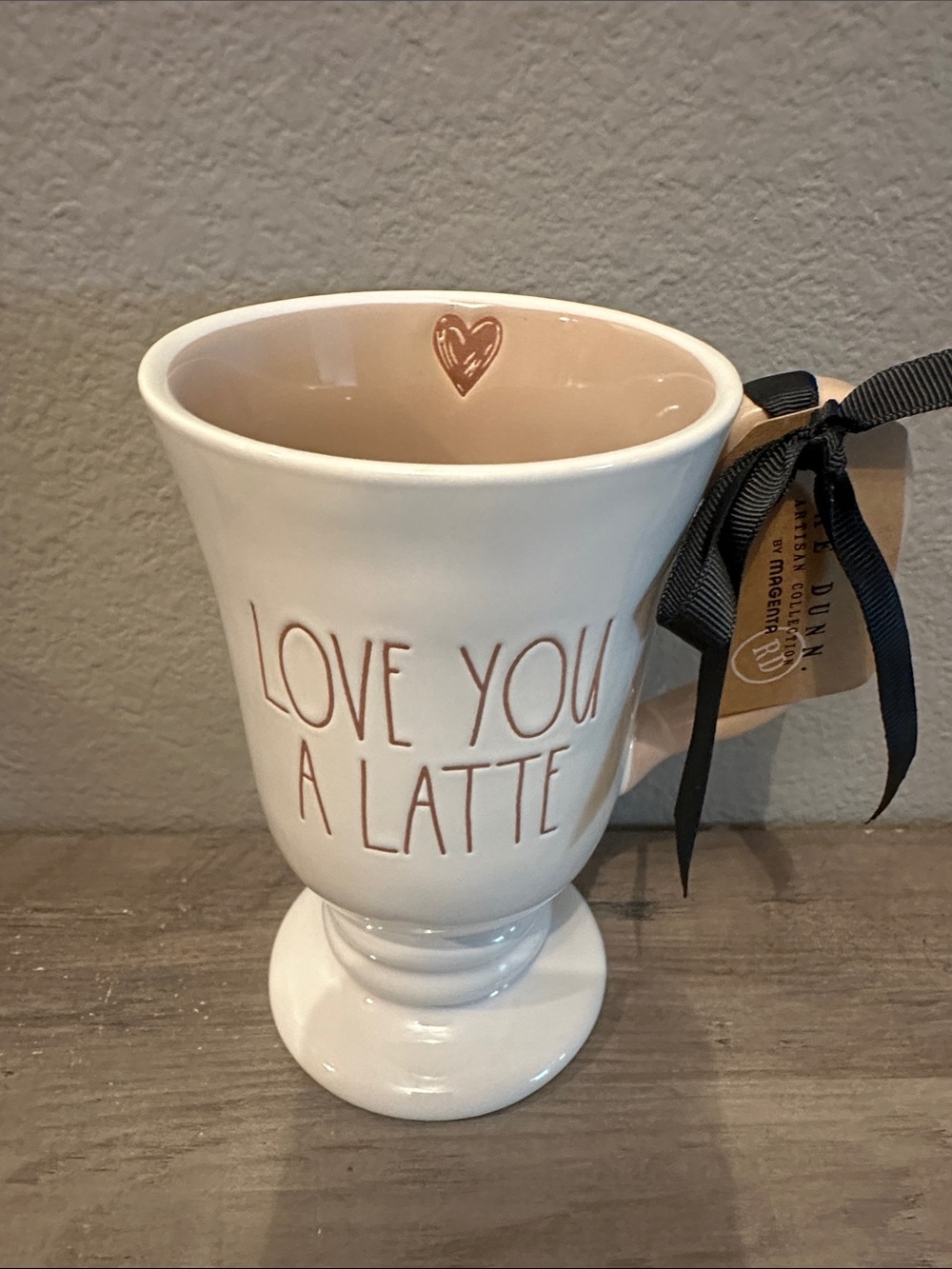 "Rae Dunn Love You A Latte Pedestal Mug